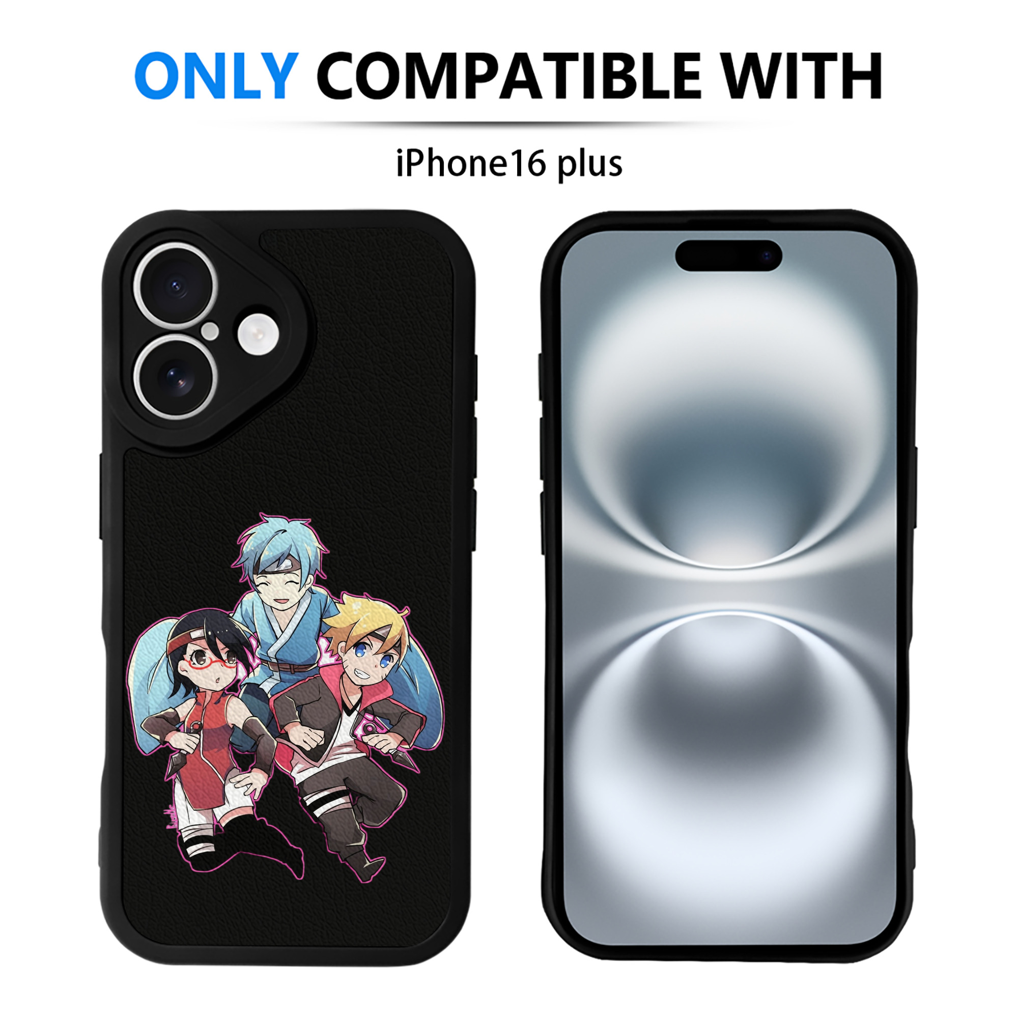 （画像用） NARUTO -ナルト- うちは サラダ Uchiha Sarada 【iPhone 16シリーズ対応】シリコンスマホケース（レザー調） 材質：シリコン